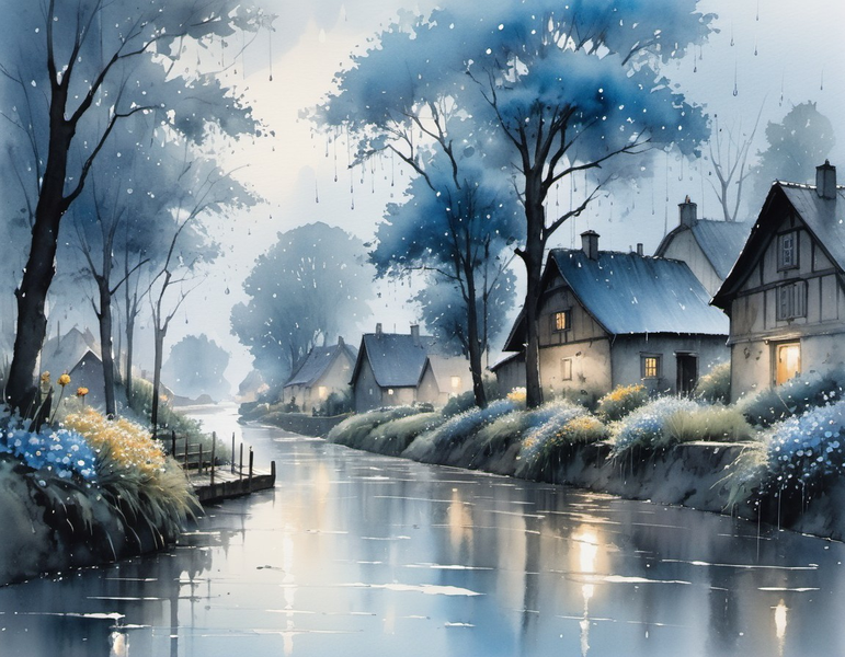 Canvas Wall Art Decor - A Rainy Day Artwork