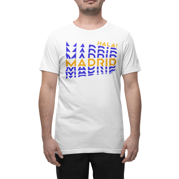 BUFFTEE Word Illusion Hala Madrid Spain Home Jersey Supporters T-Shirt
