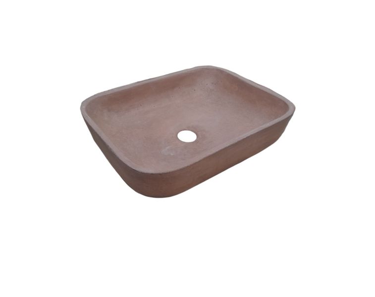 Choc Plum Concave Rectangle Concrete Basin 520x400x130MM