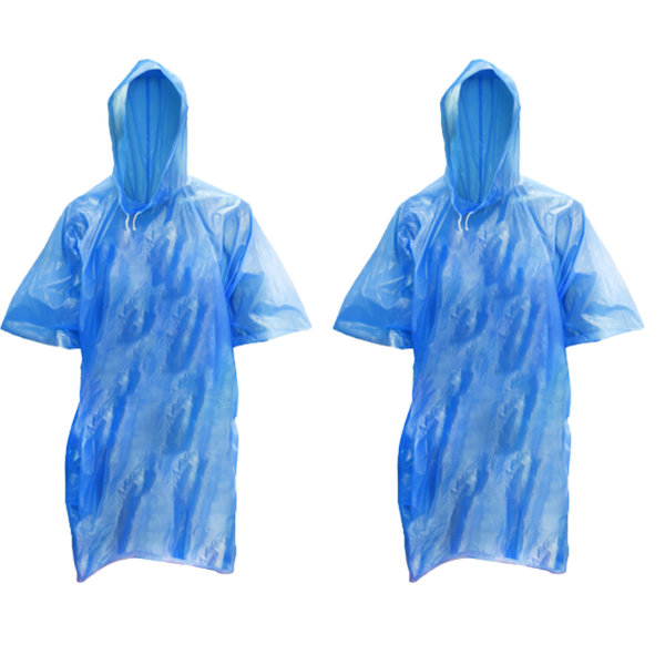Adults Hooded Lightweight Ponchos Set of 2