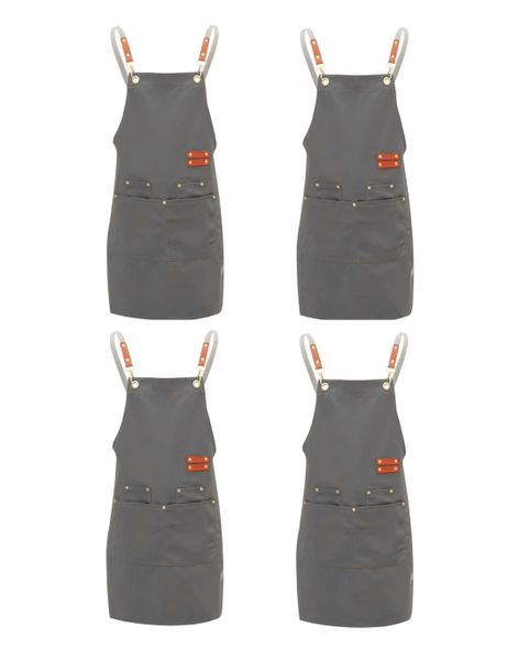 4 Pack Kitchen Apron with Pockets and Cross-Back Strap