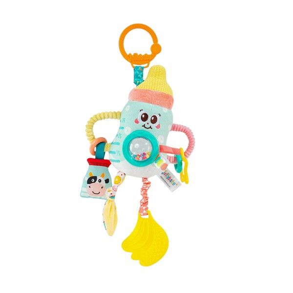 4-in-1 Soft Plush Rattle &amp; Teether Hanging Sensory Activity Toy