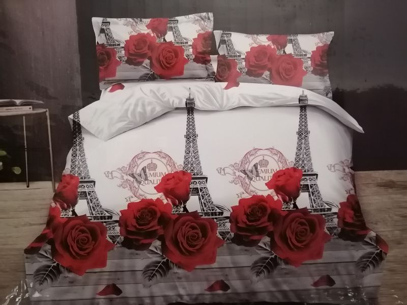 Red Eiffel Tower Duvet Cover Set 6 Piece