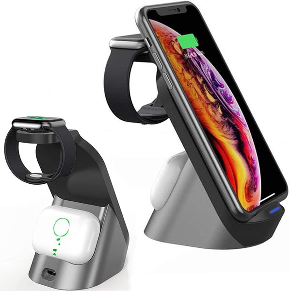 H18 3in1 Qi Wireless Charger 15W Fast charging of iPhone Huawei Samsung