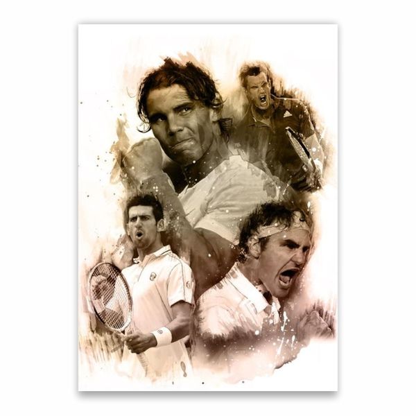Tennis Legends Collage Poster - A1