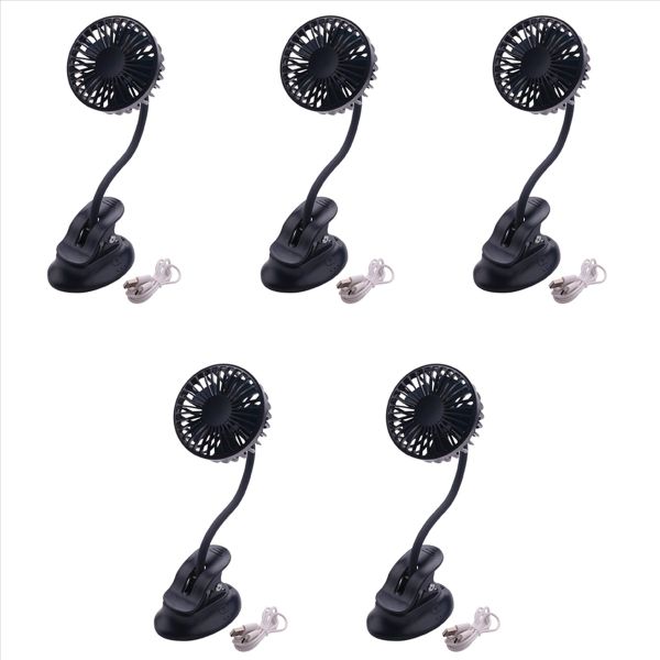 Portable Mini Clip Stroller Fan 3 Speeds Settings Navy Blue