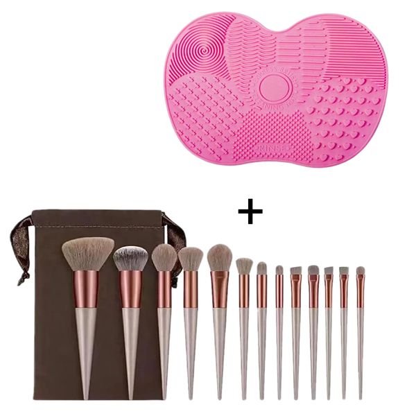13-piece Makeup Brush Set with silicone Makeup Brush Cleaning Mat