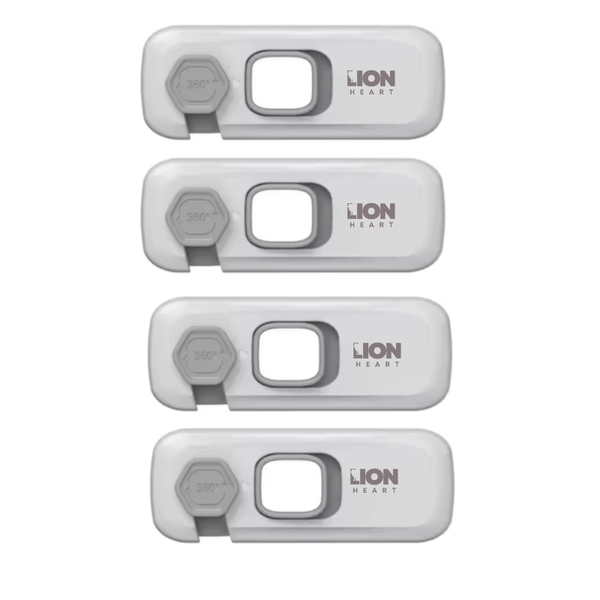 LH Childproof Fridge Locks Safety Locks With 3M Adhesive - Grey - 4Pack
