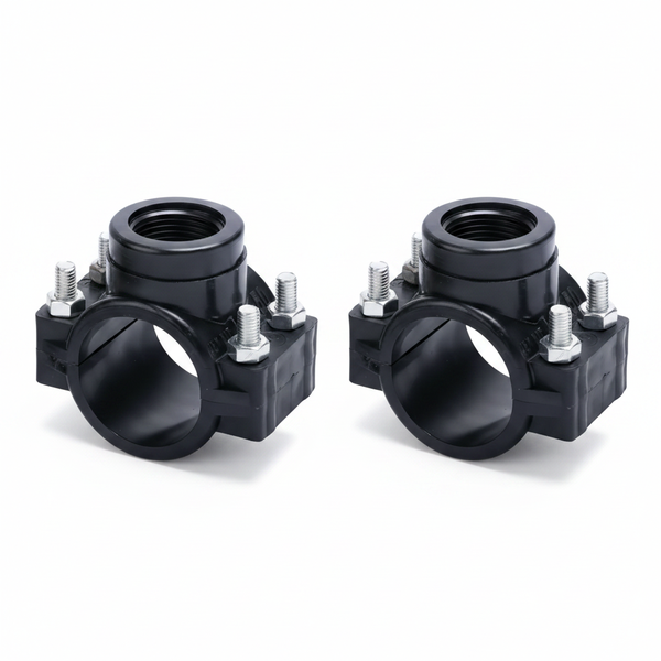 PVC Compression Saddle 110mm x 3/4 Inch for Plumbing and - 2 Pack