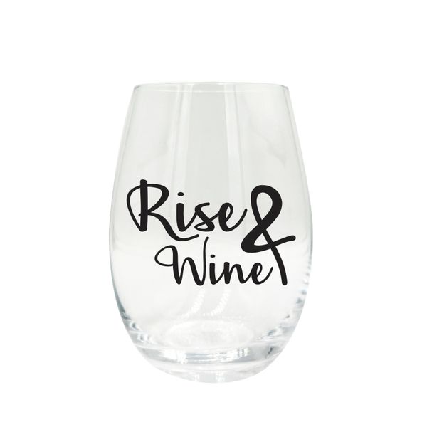 Rise and Wine Stemless Wine Glass - 1 Glass