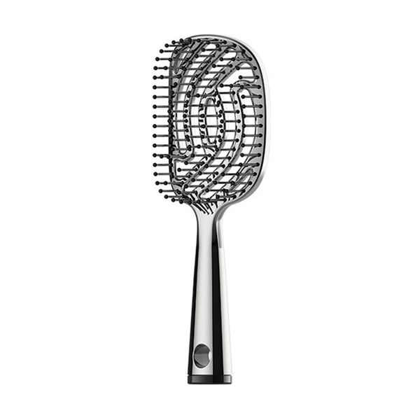 Detangle &amp; Styling Hair Brush,Curved Vented Hair Brush,Curl Brush - Silver
