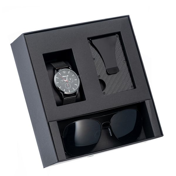 Tomato Men's Watch, Gift Set with Mesh Band + Sunglasses and Card Wallet