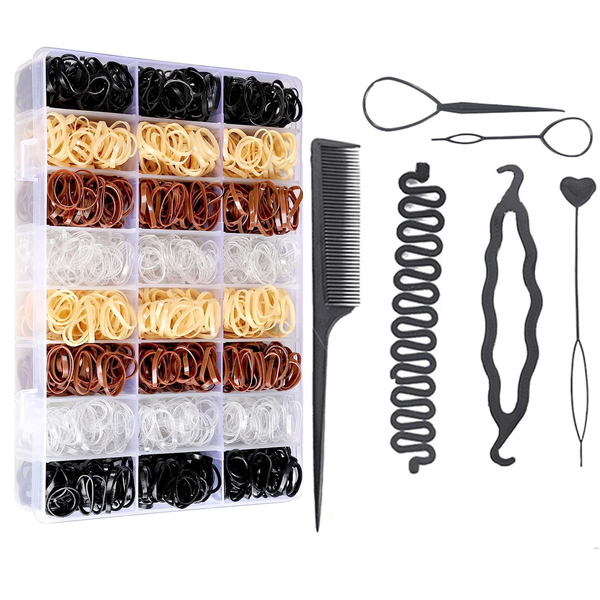 2000PCS Small Elastic Hair Bands Mini Ponytail Holders Rubber Hair Ties