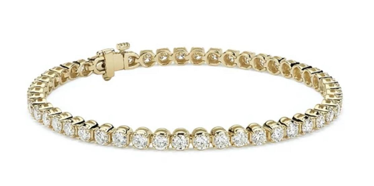 18ct Yellow Gold Tennis Bracelet With 2ct Round Brilliant Cut Diamonds   S Zoom.file