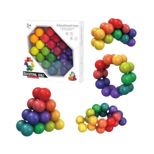 Anti-Stress Cube Ball Stress Relief Toy Set, 20 Balls, Multicolor