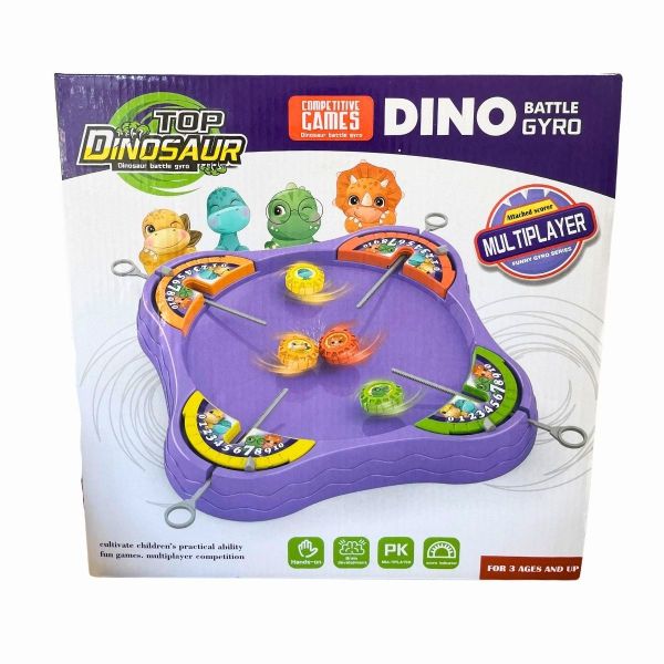Dino Battle Gyro Spinning Top Set - Multiplayer Dinosaur Battle Arena Game