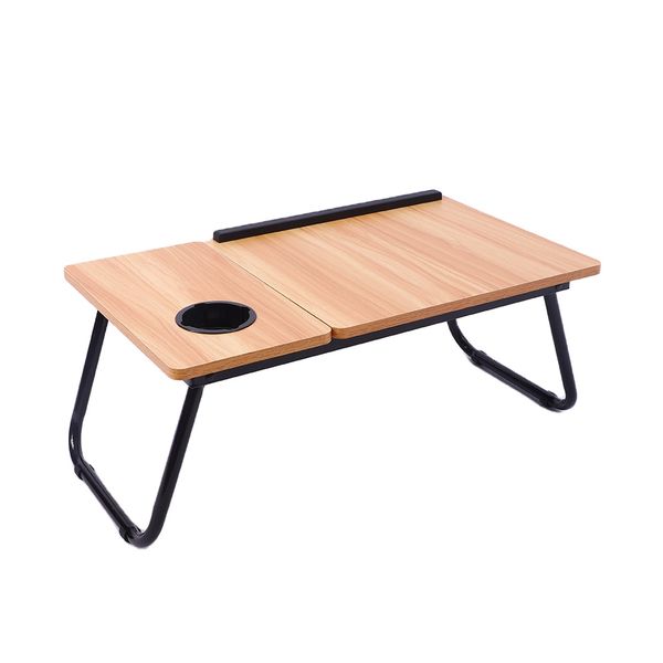 Folding Table Stand Bed Tray Sofa-Portable Computer Desk with Cup Holder