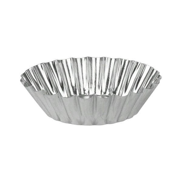 Mini Fluted Aluminum Tart Mold - Silver (Pack of 20)