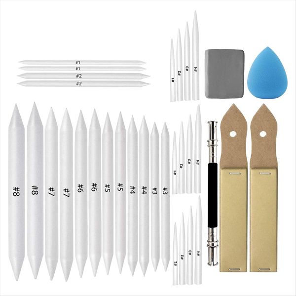 33 Pcs Blending Stumps and Tortillions Set Art Blenders