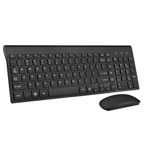 Multi-Device Ergonomic Wireless Keyboard And Mouse Combo - Black