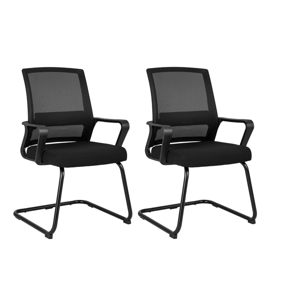 Set Of 2 Comfortable Backrest Reception Office Chair With Armrest