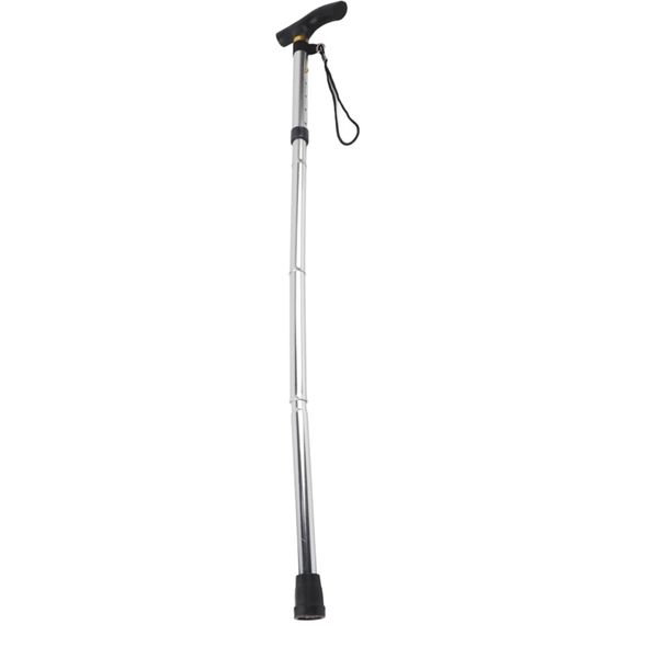 Anti-skid folding cane - silver/white