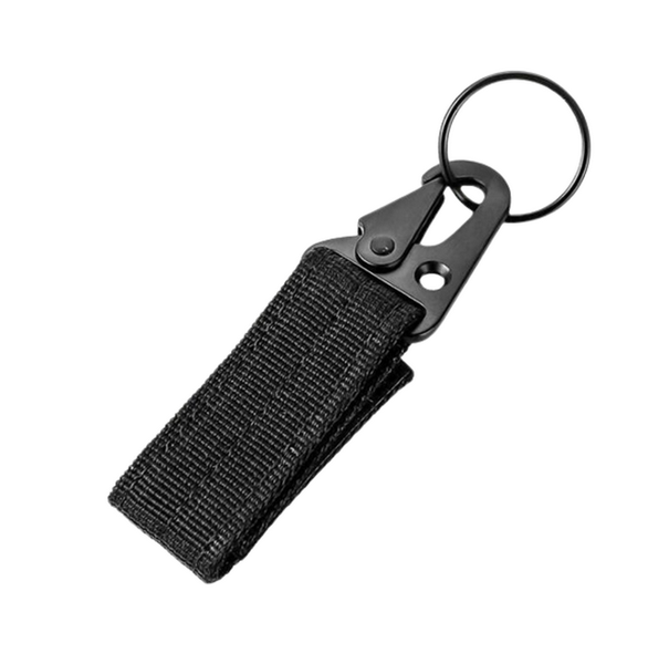 Camping Tactical Gear Nylon Strap Key Chain Holder - Black