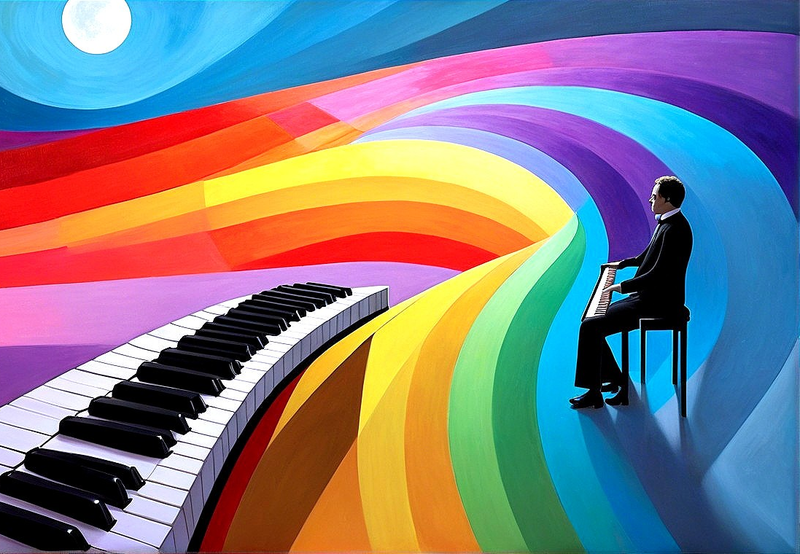 Canvas Wall Art Home Decor - Colourful Music