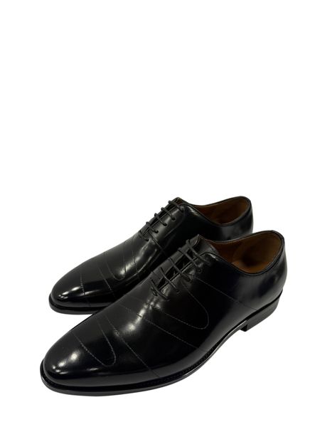 Fatou Wear Men's Genuine Leather Sleek Stitch Oxford Shoes - Black
