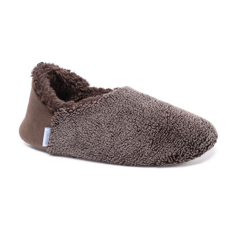 Snoozies Mens Two Tone Cut Back Fleece Slippers Brown Daily Sale Shop