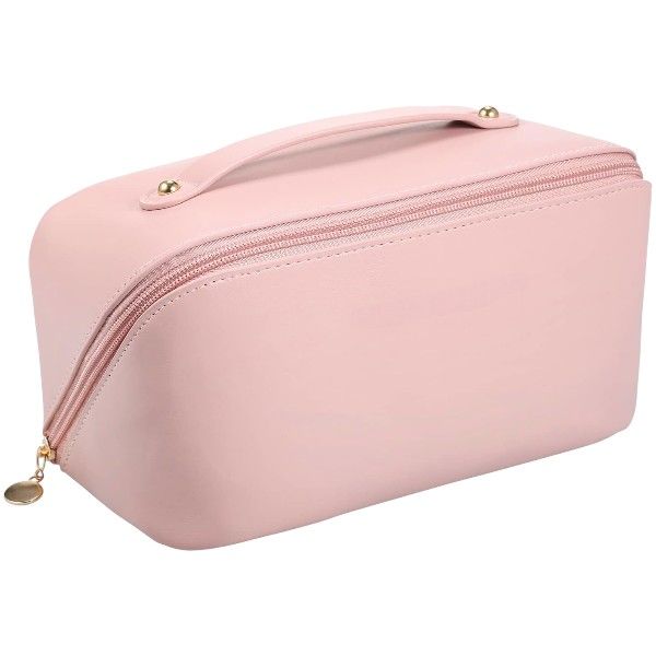 Large Capacity Waterproof Makeup Bag With Compartments - Black