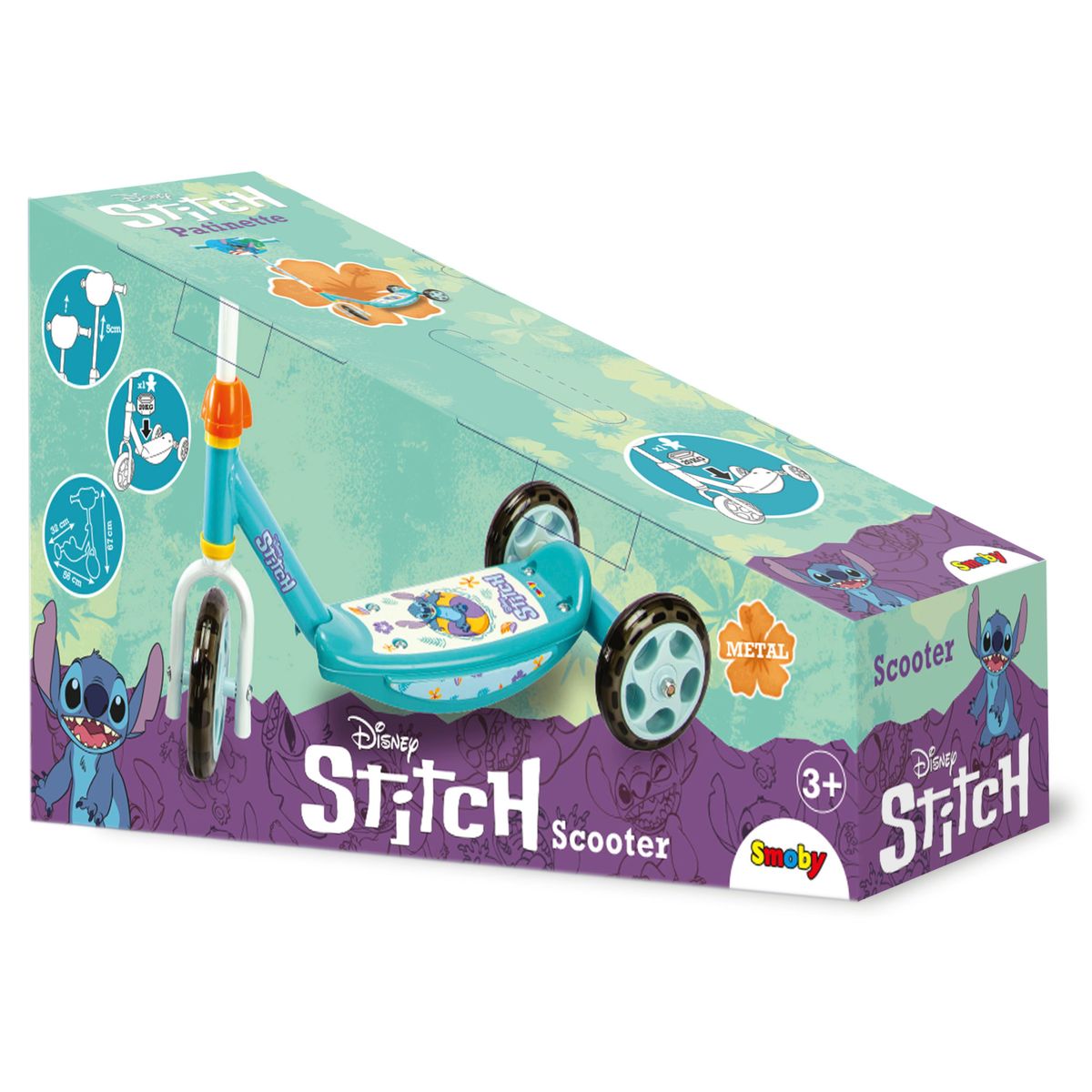Monopattino Pieghevole Smoby 3 Ruote In Legno E Metallo – Verde/nero, Manubrio Regolabile, Per Bambini Dai 3 Anni - 2