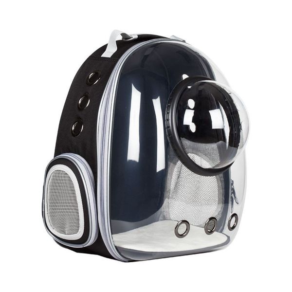 Pet Space Capsule Backpack, Small Medium Cat Puppy Dog Carrier, Black