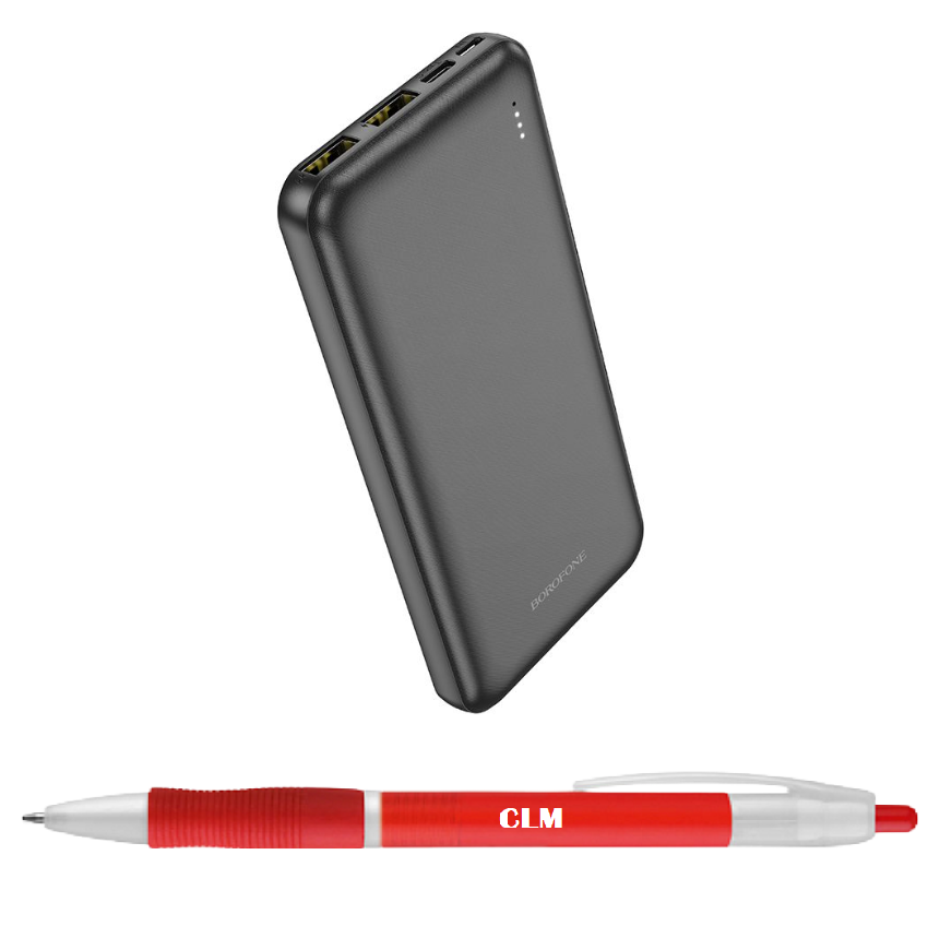 Borofone DBT18A Ultra Slim 20000mAh Power Bank - Black with CLM Pen ...