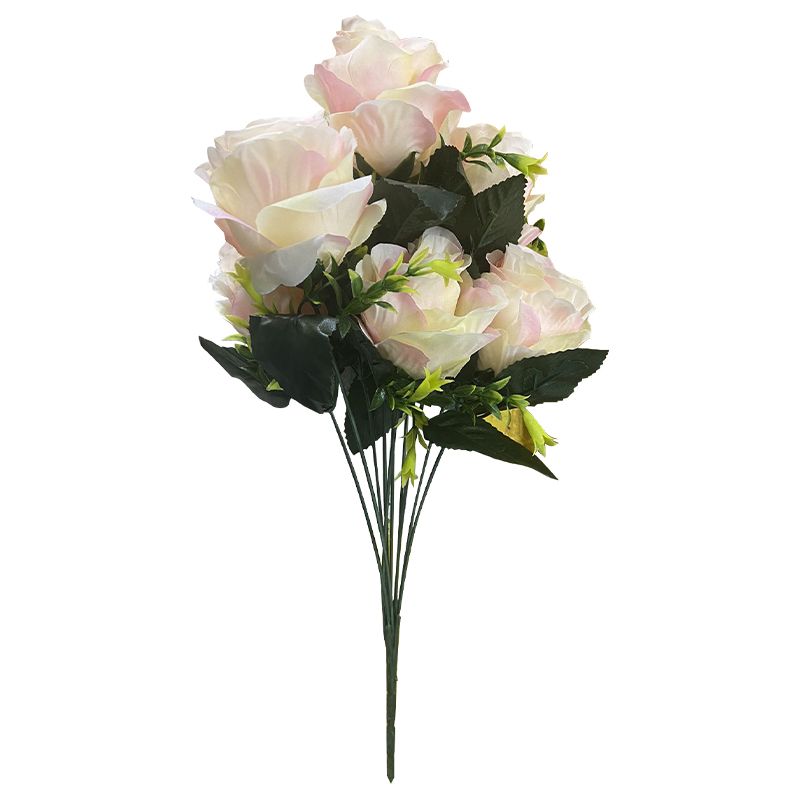 5 Bunch White Pink Artificial Roses with 10 Heads for Flower ...