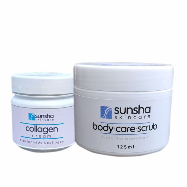 Sunsha Skincare Collagen Cream Lotion and Collagen Body Scrub Skincare