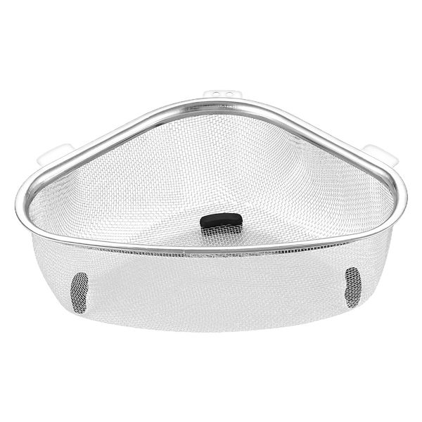 Triangular Stainless Steel Sink Filter Basket With Mesh Storage Basket