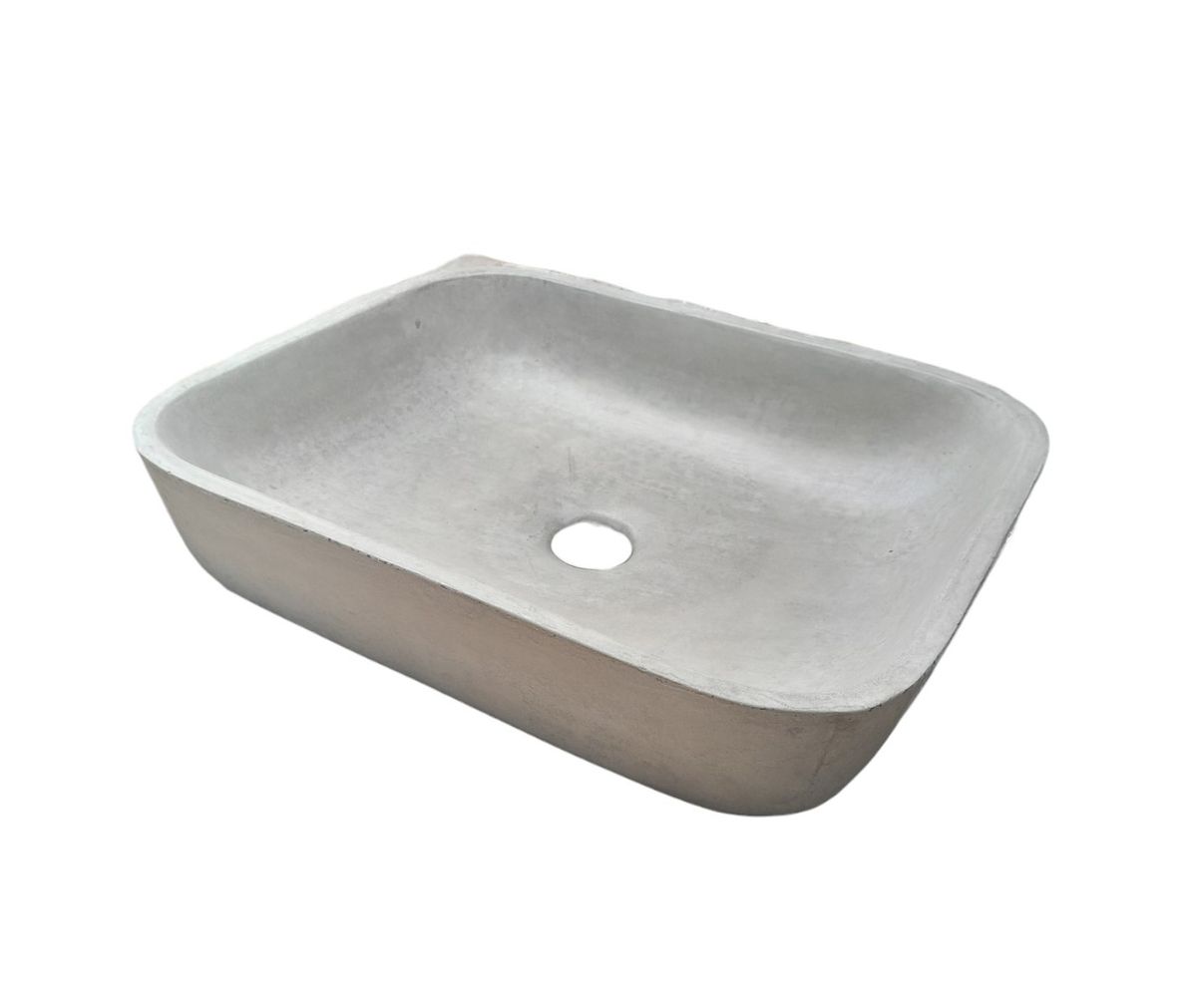 Grey Concave Rectangle Concrete Basin 520x400x130mm