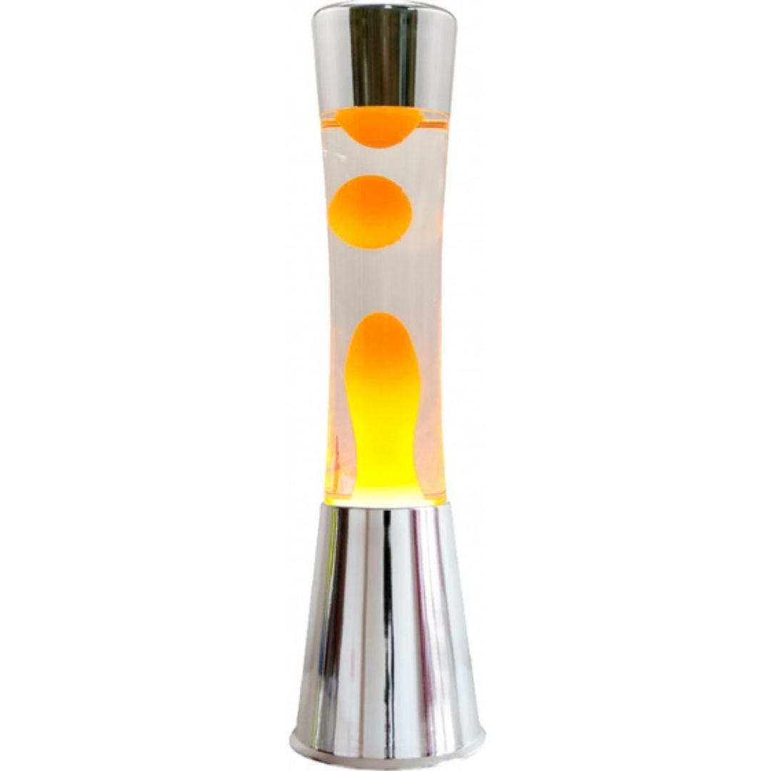 Lava Lamp Silver Base with Transparent Liquid / Orange Lava Buy Online in South Africa