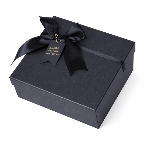 28cm - Cardboard Luxury Gift Box With Ribbon - Black