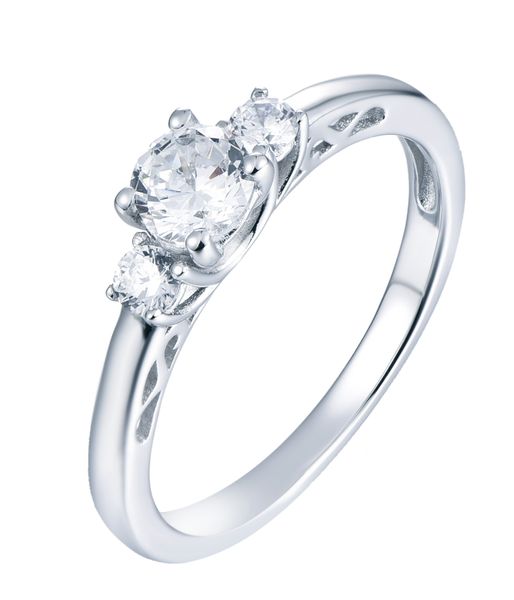 Sterling Silver Trinity Solitaire Engagement Wedding Ring SR00009