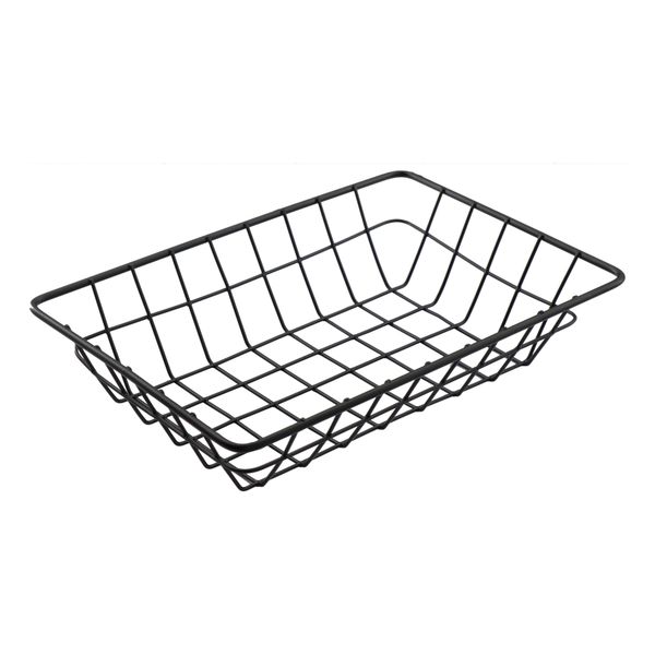 Regent Catering Wire Serving Basket Rect Powder Coated Black (23x16x5cm)