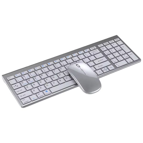 2.4GHz Wireless Keyboard And Mouse Set With Multi-Device Pairing - Silver