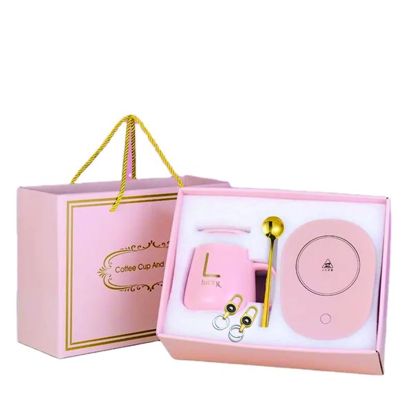 Coffee Warmer &amp; Mug Set Beverage Cup Electric Beverage Warmer Gift Box Set