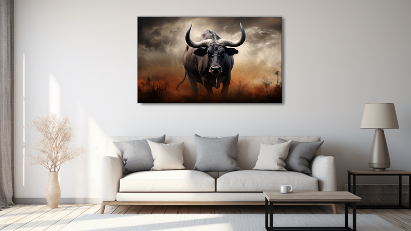 Canvas Wall Art -Brahman Bull Abstract - MT0367