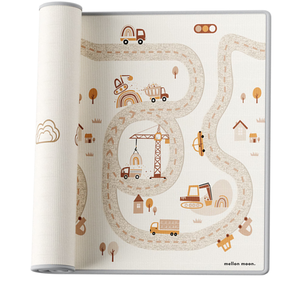 Mellon Moon Reversible Baby Play Mat- Cloud Construction Town (180 x 200cm)