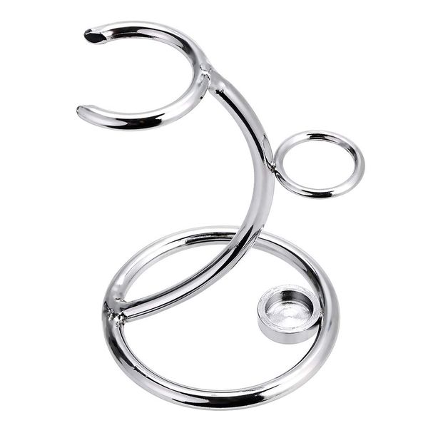 Universal Shaving Brush Holder &amp; Shaver Holder - Silver