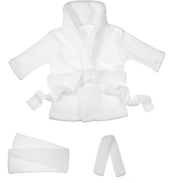 Blertsie Newborn Photography Outfit - White Bathrobe Set