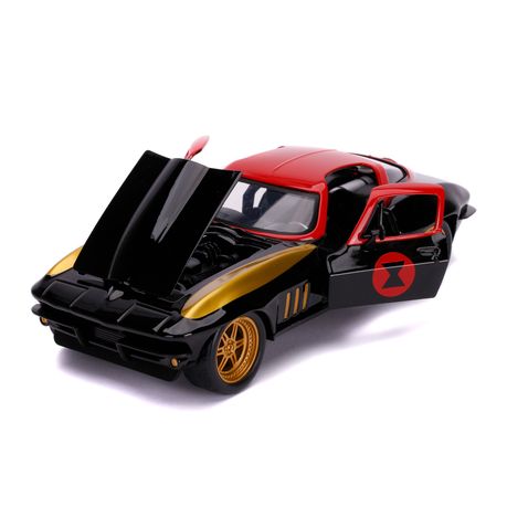 ミニカー 1966 CHEVY CORVETTE w/ BLACK WIDOW Jada Toys Marvel Avengers Black Widow And 1966 Chevy