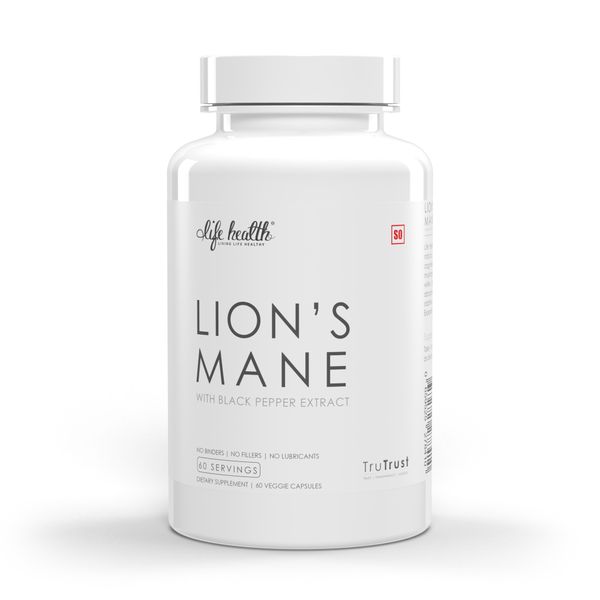 Life Health - Lion's Mane With Black Pepper Extract ( 60 Veggie Capsules )